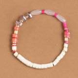 PINK AND WHITE MIX STRETCHY BRACELET
