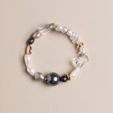 SILVER PEARL STRETCHY BRACELET