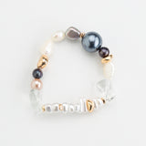 SILVER PEARL STRETCHY BRACELET