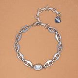 CLEAR CRYSTAL HEAVY LINK BRACELET