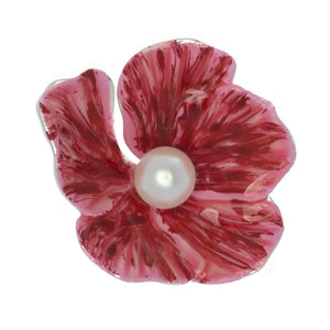 RED FLOWER DROP EARRINGS