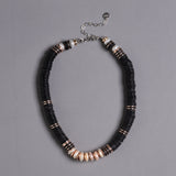 BLACK AND WHITE DISC BEAD NECKLACE