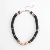 BLACK AND WHITE DISC BEAD NECKLACE