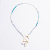 SKY BLUE PEARL BEADED NECKLACE