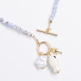 SKY BLUE PEARL BEADED NECKLACE