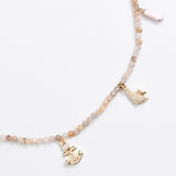 PEACH MIX GOLD CHARM NECKLACE