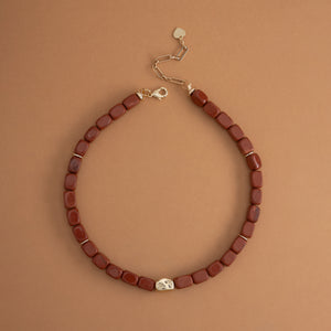 BROWN JASPER BEADED NECKLACE [FW24]