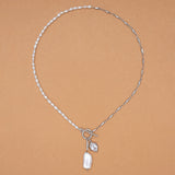 HOOP AND LOOP PEARLY NECKLACE