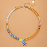 YELLOW BLUE STARFISH NECKLACE