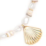 GOLDEN SHELL PEARL STRAND SHORT NECKLACE