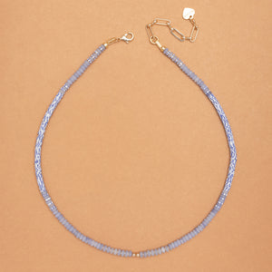 LIGHT MONTANA BLUE SINGLE STRAND BEAD NECKLACE