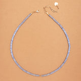 LIGHT MONTANA BLUE SINGLE STRAND BEAD NECKLACE