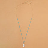 WHITE PEARL TURQUOISE LONG NECKLACE