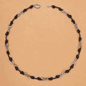 Black Sea Knot Leather Rope Necklace