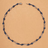 Blue Sea Knot Leather Rope Necklace