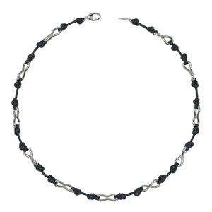Black Sea Knot Leather Rope Necklace