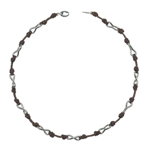 Brown Sea Knot Leather Rope Necklace