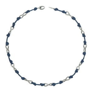 Blue Sea Knot Leather Rope Necklace