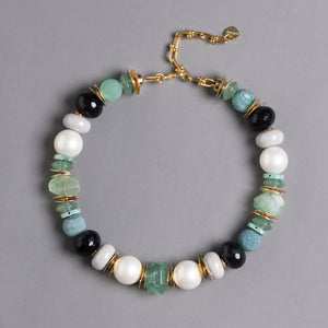 MIXED STONE STRETCHY NECKLACE