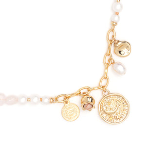 PINK MIX CHARM BEADED NECKLACE