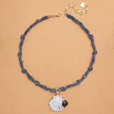 PINK LAPIS SHELL CHARM NECKLACE