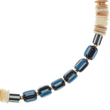ELEGANT BLUE AND WHITE BEADED NECKLACE