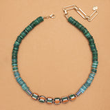 OCEAN BLUE MIX BEAD NECKLACE