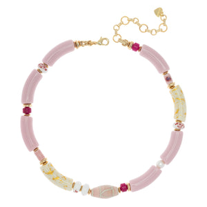HOT PINK CARNELIAN NECKLACE