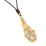 OVIL WHITE PEARL GOLD FISHNET NECKLACE