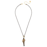 BROWN GOLD SHELL FISHNET NECKLACE