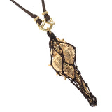 BROWN GOLD SHELL FISHNET NECKLACE