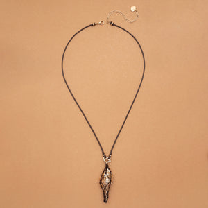 BROWN GOLD SHELL FISHNET NECKLACE