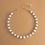 WHITE PEARL GOLD SHORT NECKLACE