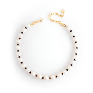 WHITE PEARL GOLD SHORT NECKLACE