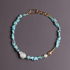 MIXED TURQUOISE STONE NECKLACE
