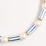 WHITE LAPIS BEADED SHORT NECKLACE