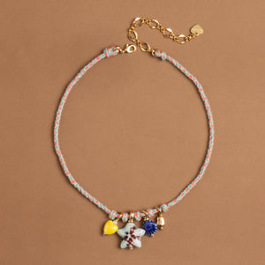 BLUE YELLOW OCEAN CHARM NECKLACE