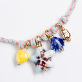 BLUE YELLOW OCEAN CHARM NECKLACE