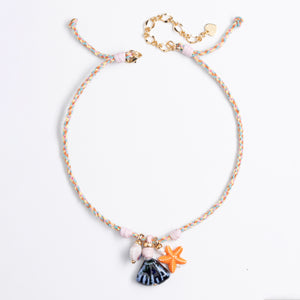 MONTANA ORANGE OCEAN CHARM NECKLACE