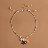 MONTANA ORANGE OCEAN CHARM NECKLACE