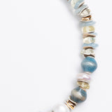 BLUE TEAL MIX STONE BEAD NECKLACE