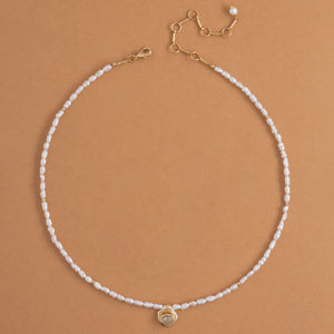 FRESH WATER PEARL WITH SMALL CZ PENDENT