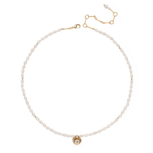 FRESH WATER PEARL WITH SMALL CZ PENDENT