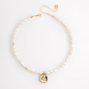 SINGLE STRAND CLASSIC PEARL GOLD PENDANT NECKLACE