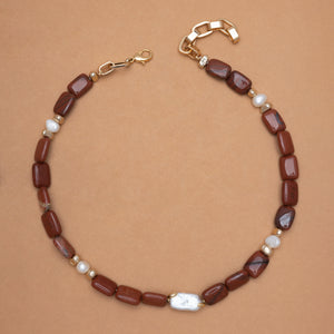 BROWN JASPER SHORT NECKLACE