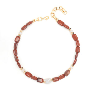 BROWN JASPER SHORT NECKLACE