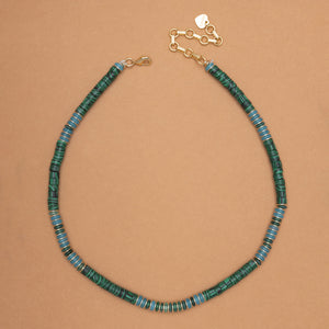 SINGLE STRAND MALACHITE BEAD NECKLACE