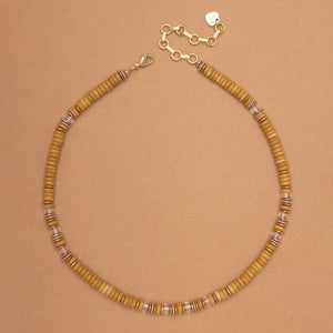 SINGLE STRAND YELLOW MIX NECKLACE