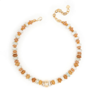 CHUNKY BROWN AND WHITE NECKLACE