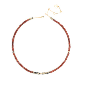 BROWN DALMATIAN  SINGLE STRAND NECKLACE